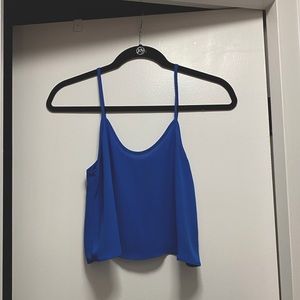 Blue, flowy, cropped tank